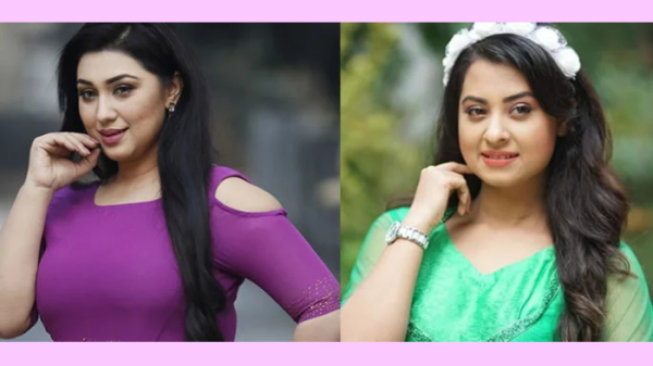 নায়িকা অপু বিশ্বাস এবং বুবলি। নায়িকা অপু বিশ্বাস এবং বুবলি।