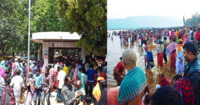 Gathering of people different religions on the banks of Jadukata