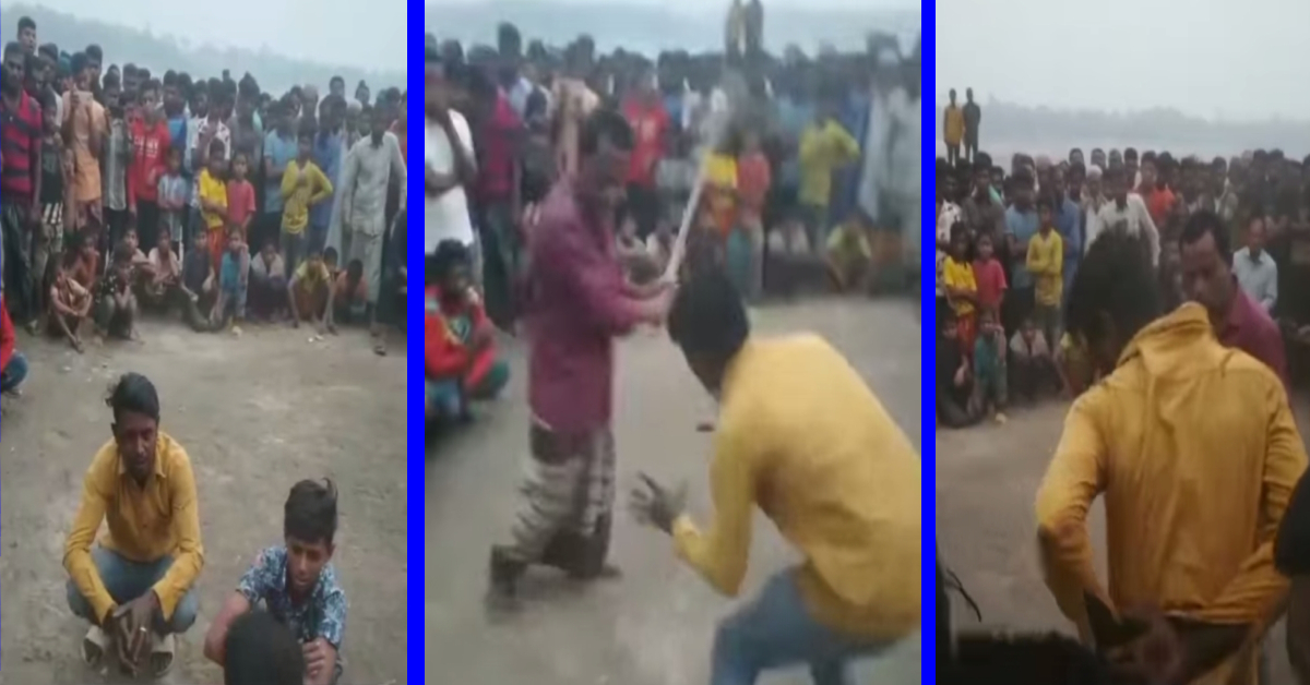 একটি যুবক ও শিশুকে বেঁধে নির্যাতনের দৃশ্য। ছবি- আই নিউজ একটি যুবক ও শিশুকে বেঁধে নির্যাতনের দৃশ্য। ছবি- আই নিউজ