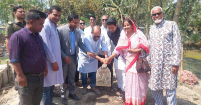 দেশসেরা নারী ফুটবলার সাগরিকার নতুন বাড়ির ভিত্তিপ্রস্তর স্থাপন 