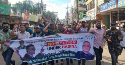 হরতালের সমর্থনে মৌলভীবাজারে বিএনপির বিক্ষোভ মিছিল 