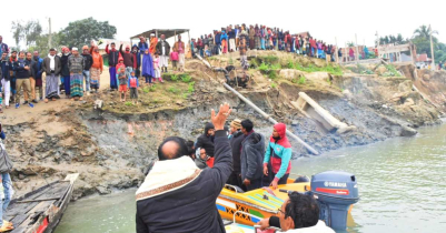 নদী ভাঙ্গন ও হাওরের বাঁধ পরিদর্শনে এমপি রনজিত সরকার 