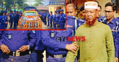 সিলেটে ফুল সজ্জিত গাড়ি দিয়ে এসআই শাহাজাহানকে বিদায়