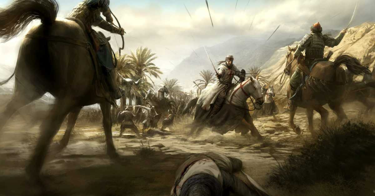 বদর যুদ্ধের উপর চিত্রশিল্পীর আঁকা একটি কাল্পনিক চিত্র। ছবি- সংগৃহীত