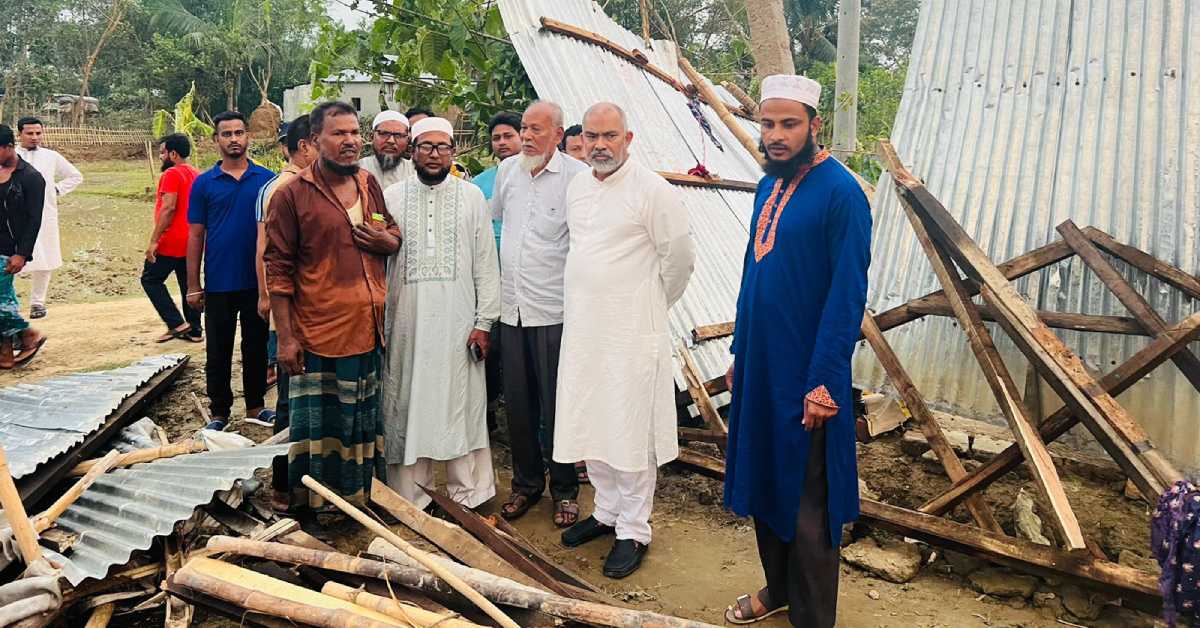 দুর্যোগে ক্ষতিগ্রস্ত এলাকা পরিদর্শনে শফিউল আলম চৌধুরী নাদেল এমপি। ছবি- আই নিউজ