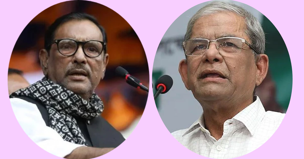 আওয়ামী লীগের সম্পাদক ওবায়দুল কাদের ও বিএনপি মহাসচিব মির্জা ফখরুল ইসলাম আলমগীর।