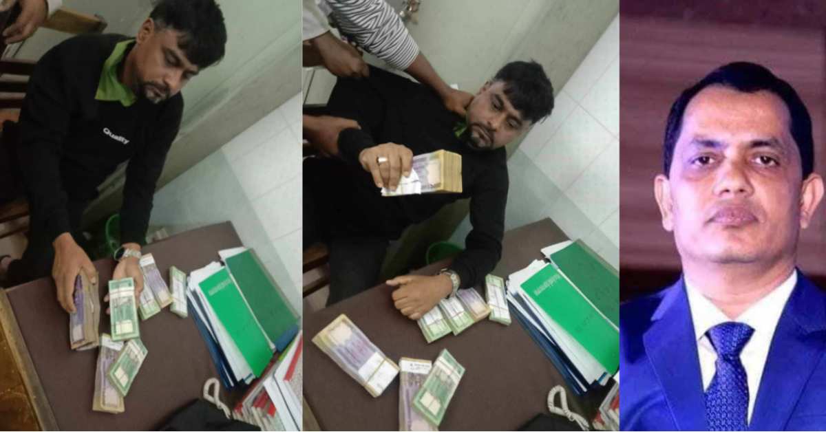 গোপন সংবাদের ভিত্তিতে আমিনুলকে নগদ ৬ লাখ টাকাসহ আটক। ছবি- সংগৃহীত
