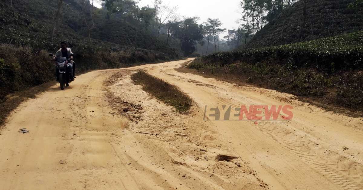 সড়কটি দ্রুত সংস্কারের দাবি এলাকাবাসীর। ছবি- আই নিউজ