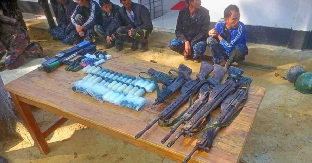 মিয়ানমার সীমান্তরক্ষী বাহিনর ৯৫ সদস্য অস্ত্রসহ বাংলাদেশে। ছবি- সংগৃহীত