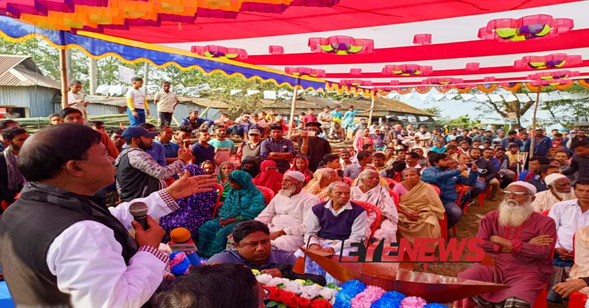 আওয়ামী লীগের উদ্যোগে বিভিন্ন স্থানে পথসভায় যোগ দেন প্রার্থী রনজিত সরকার। ছবি- আই নিউজ