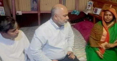 প্রয়াত শিল্পী পাগল হাসানের বাড়িতে এমপি শফিউল আলম চৌধুরী নাদেল