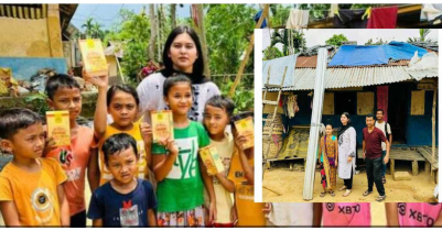 শ্রীমঙ্গলে ঝড়ে খাসি পুঞ্জির ক্ষ-তি-গ্র-স্ত পরিবারের পাশে মন্ত্রী কন্যা