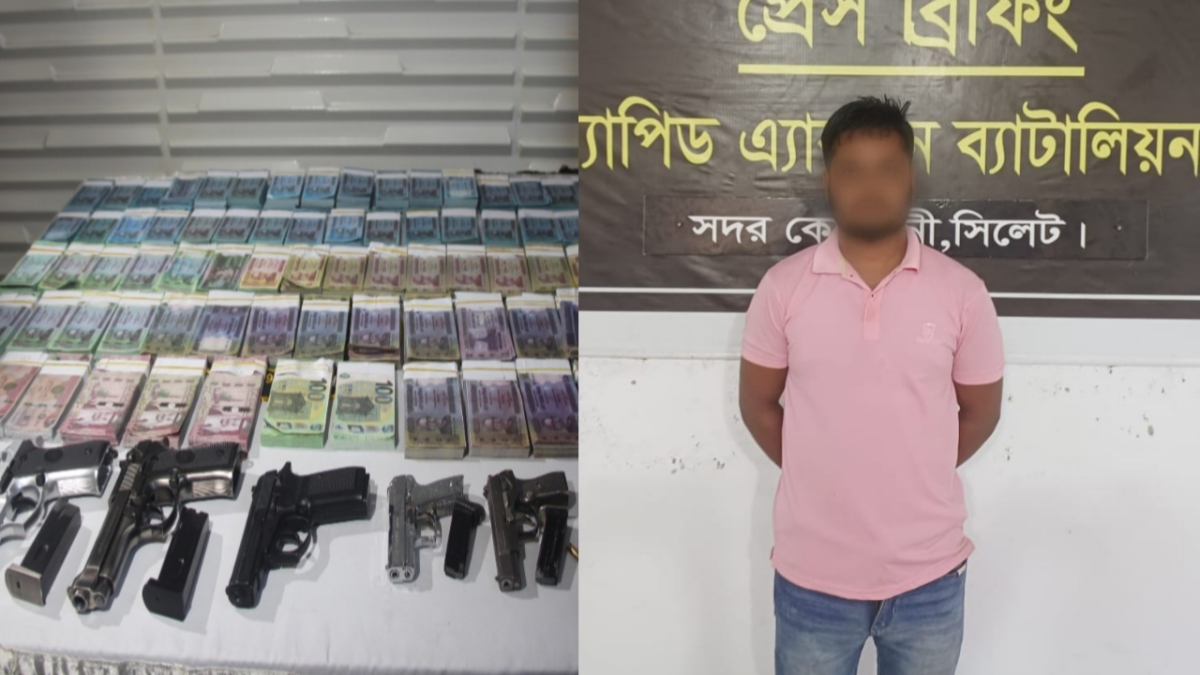 বিপুল পরিমাণ জাল টাকা ও নকল পিস্তলসহ একজন আটক। ছবি: আই নিউজ বিপুল পরিমাণ জাল টাকা ও নকল পিস্তলসহ একজন আটক। ছবি: আই নিউজ