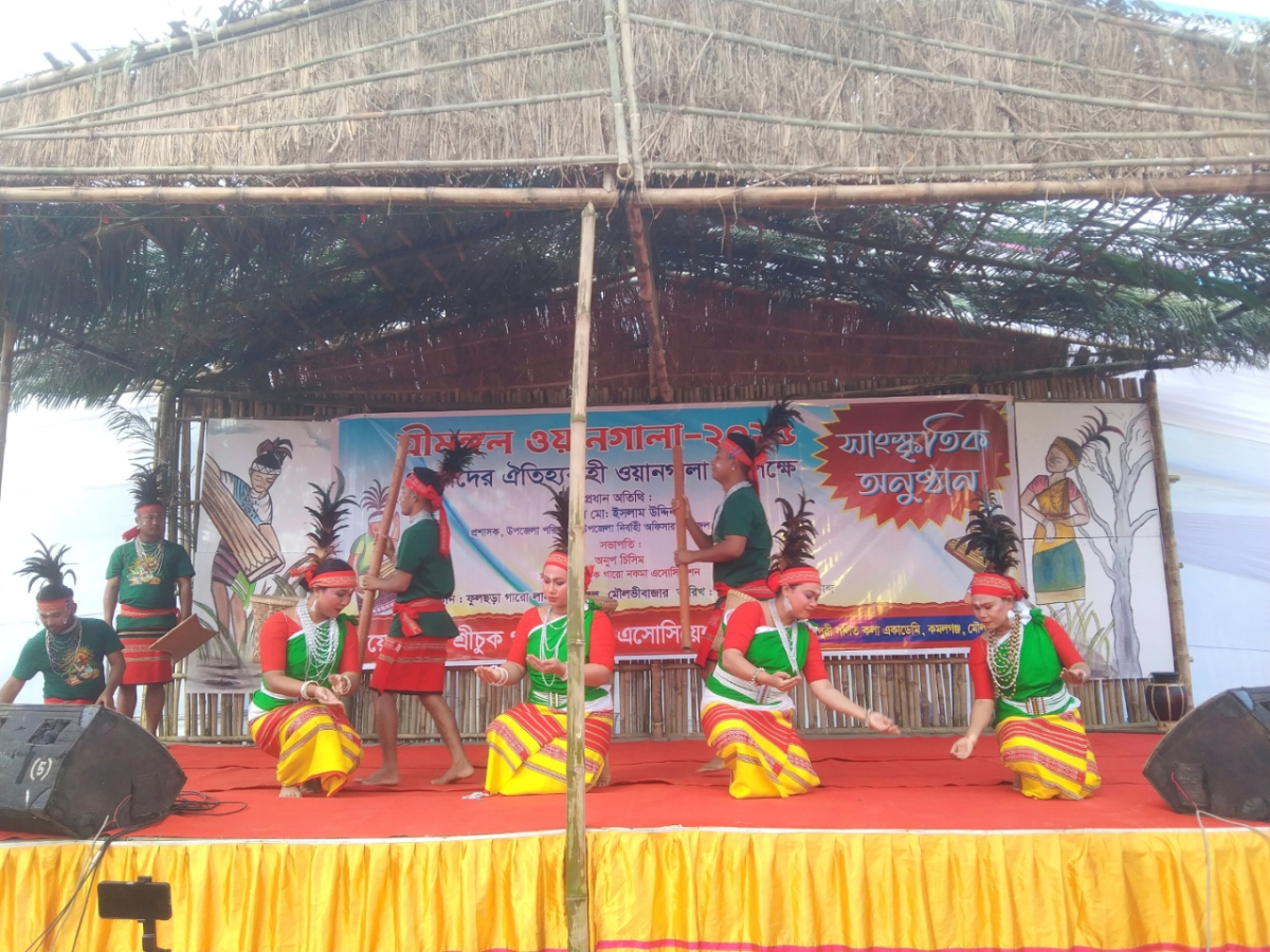 গারোদের ঐতিহ্যবাহী ‘ওয়ানগালা’ উৎসব উদযাপন। ছবি: আই নিউজ