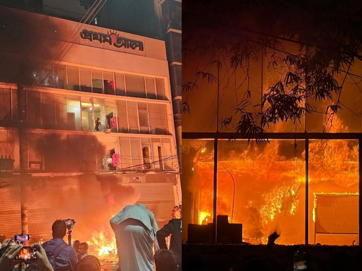 প্রথম আলো ও দ্য ডেইলি স্টারের কার্যালয়ে হামলা ও ভাঙচুর প্রথম আলো ও দ্য ডেইলি স্টারের কার্যালয়ে হামলা ও ভাঙচুর