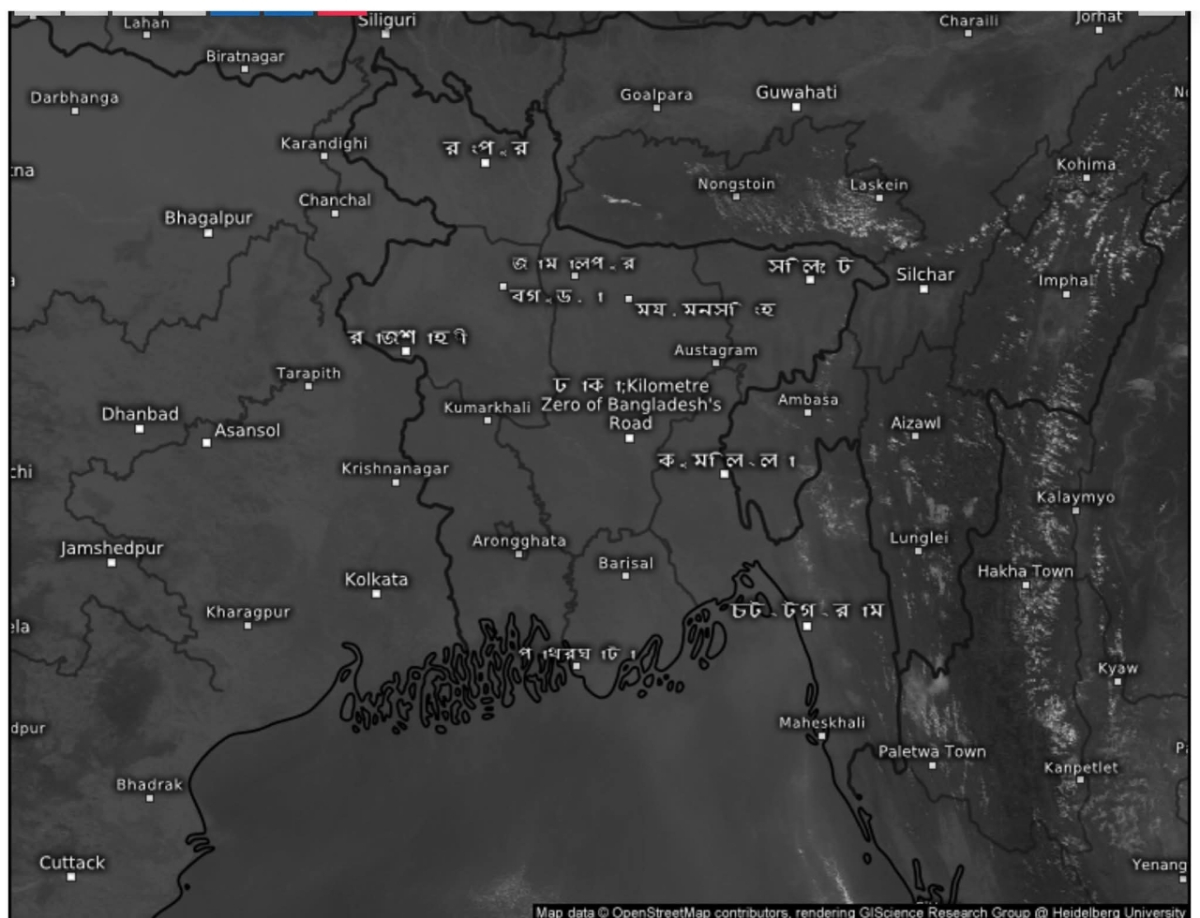 আবহাওয়া ও জলবায়ু বিষয়ক গবেষক মোস্তফা কামাল পলাশের ফেসবুক থেকে নেওয়া ছবি।