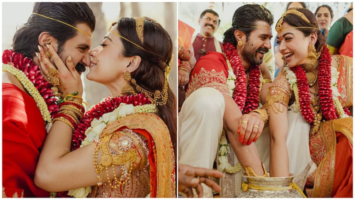 দক্ষিণী তারকা রাশ্মিকা মান্দানা ও বিজয় দেবেরাকোন্ডা। ছবি: আই নিউজ