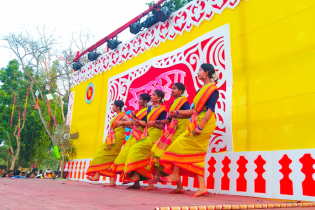 শ্রীমঙ্গলে নেচে-গেয়ে চা শ্রমিকদের ফাগুয়া উৎসব উদযাপন