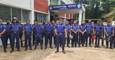 কমলগঞ্জ থানা পুলিশের মোটরসাইকেল মহড়া, জনমনে স্বস্তি কমলগঞ্জ থানা পুলিশের মোটরসাইকেল মহড়া, জনমনে স্বস্তি