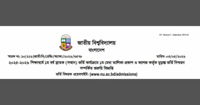 Notice regarding 1st merit list for honours admission
