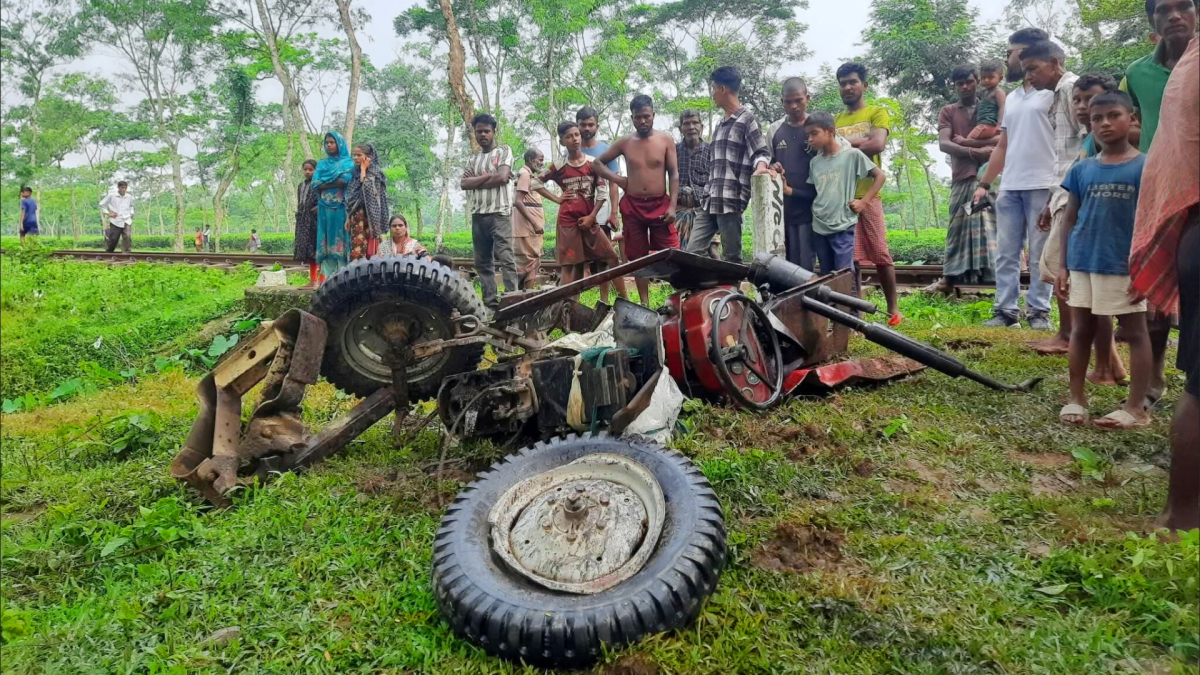 Sreemangal Rail Crossing Crash Injures Driver. Picture: Eye News