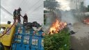 শ্রীমঙ্গলের ভৈরবগঞ্জে তুলাবাহী ট্রাকে আগুন, অর্ধলক্ষ টাকার ক্ষতি